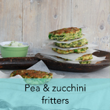 Pea & zucchini fritters