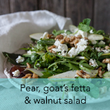 Pear, goats fetta & walnut salad